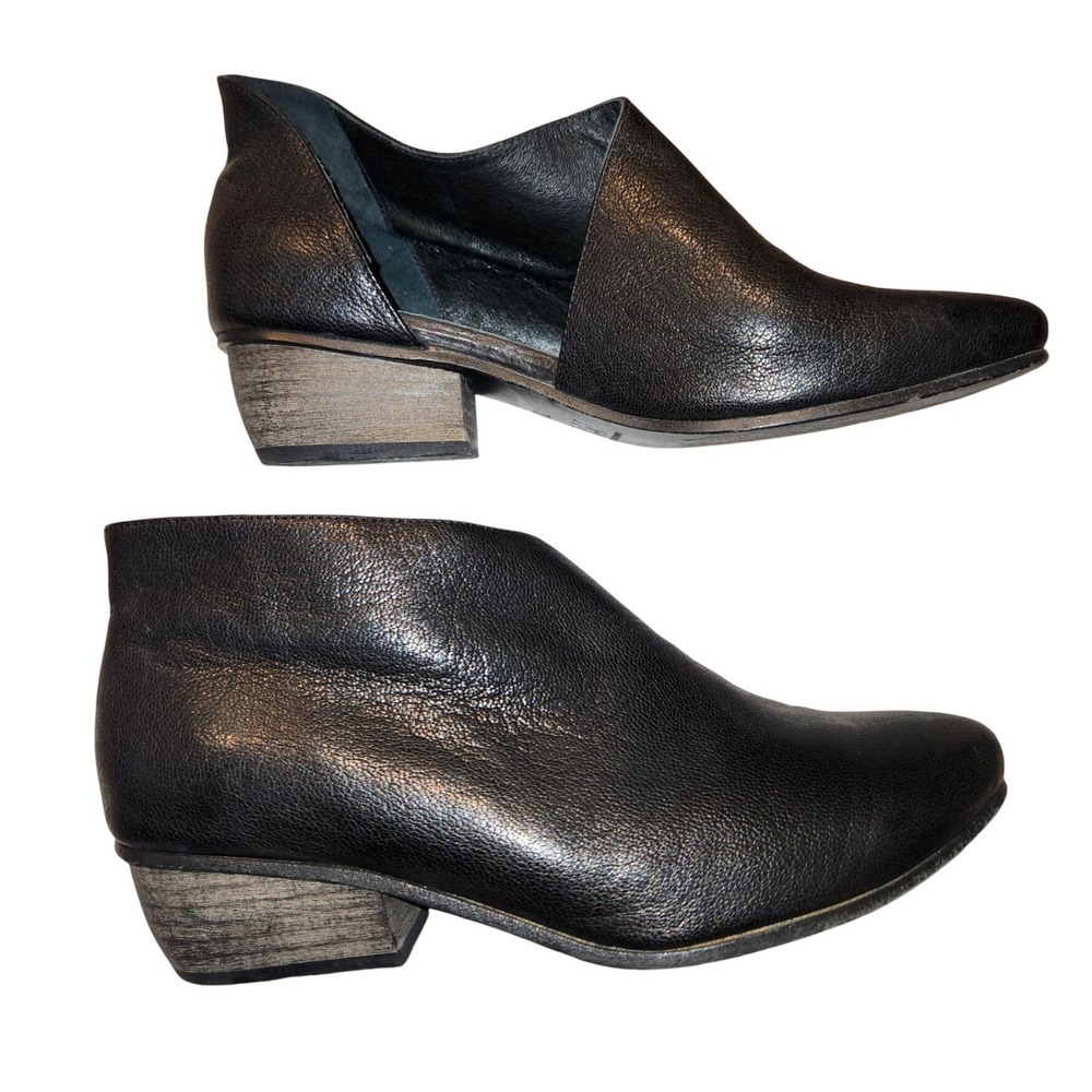 Walk Handmade Black Leather Side Cutout d'Orsay Ankle Booties Shoes Womens 38
